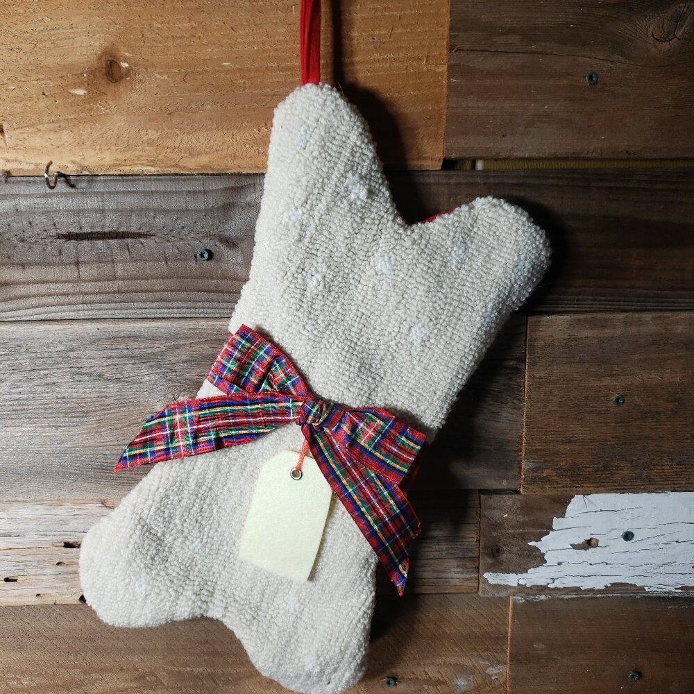Dog Bone - Carpet Bag Stocking - Pet Christmas